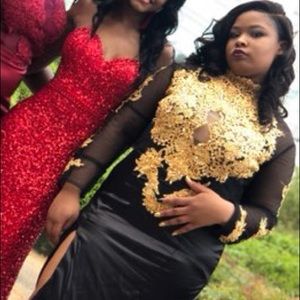 Black & Gold Prom Dress